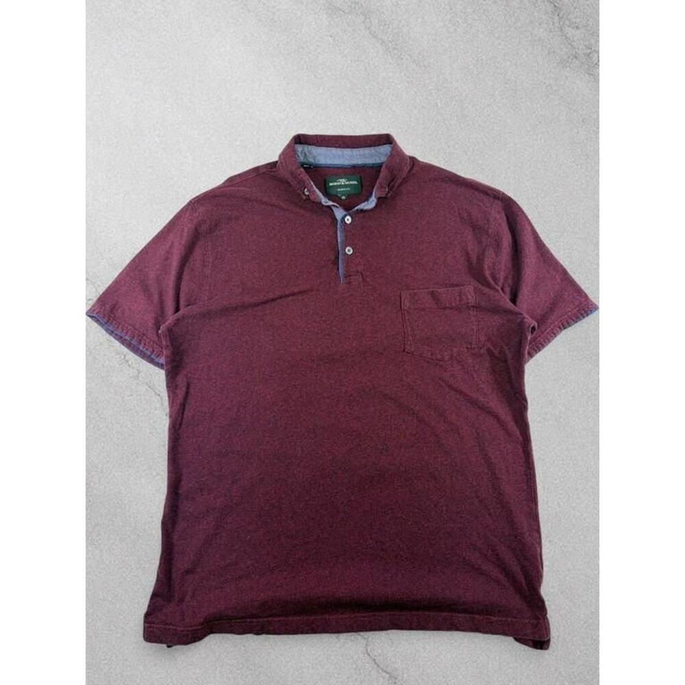 Rodd & Gunn Mens Polo Shirt XL Burgundy Wine Sports Fit Chest Pocket
